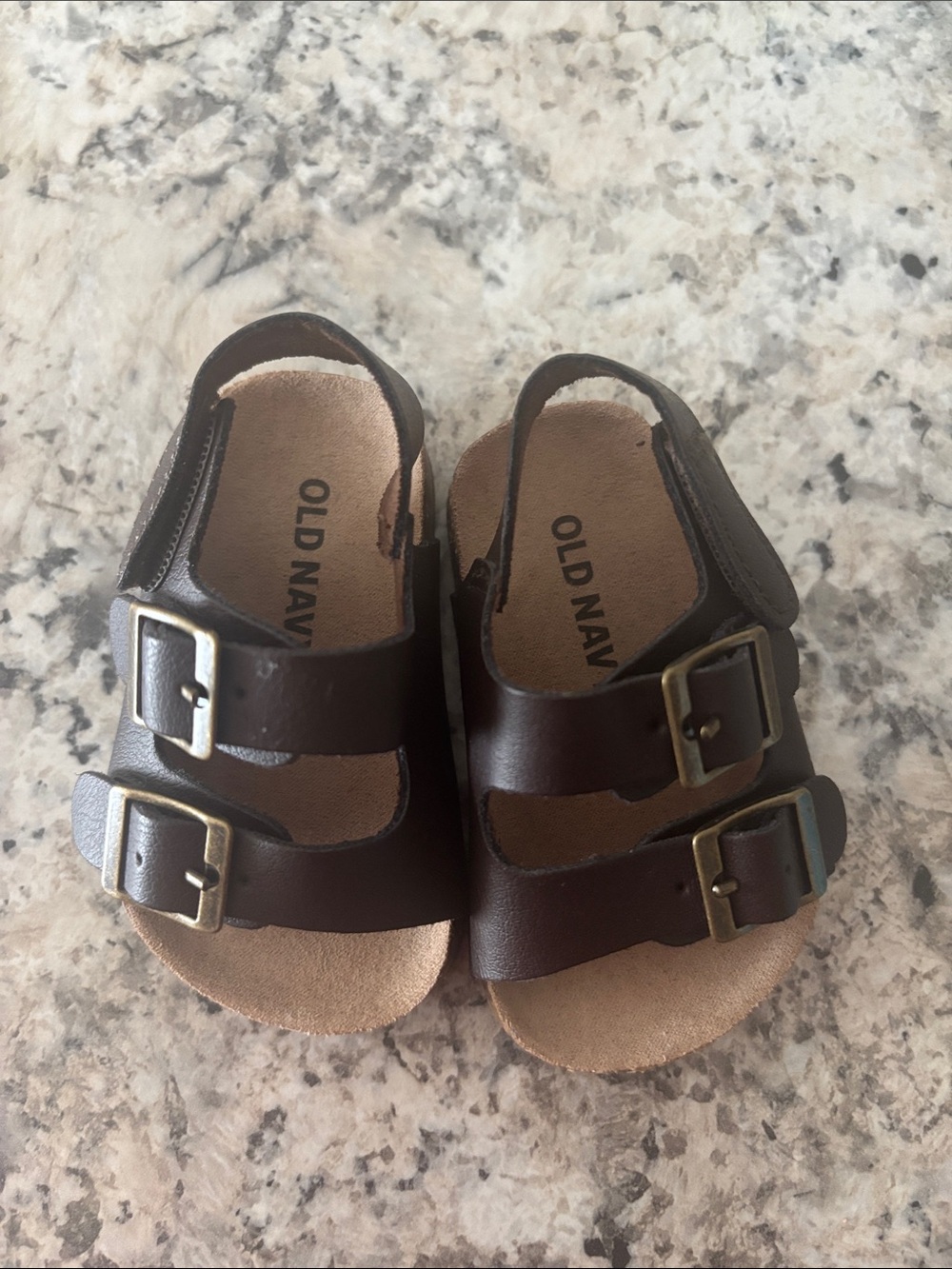 Old Navy Brown Double Strap Buckle Kids Sandals